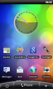 Screenshot of medium Daylight Clock widget on an HTC Desire